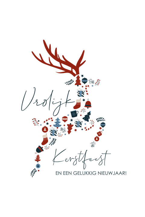 Zakelijke kerstkaart met origineel rendier