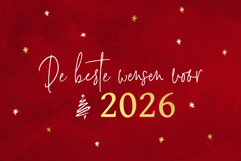 Nieuwjaarskaart foliedruk met sterren beste wensen