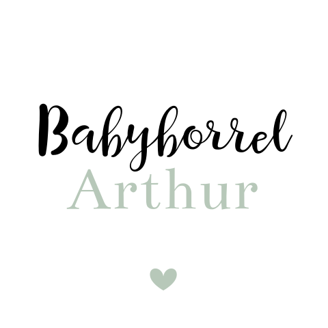 Schattig babyborrel kaartje met groen hartje