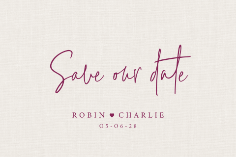 Save the date in kleuren nude en berry