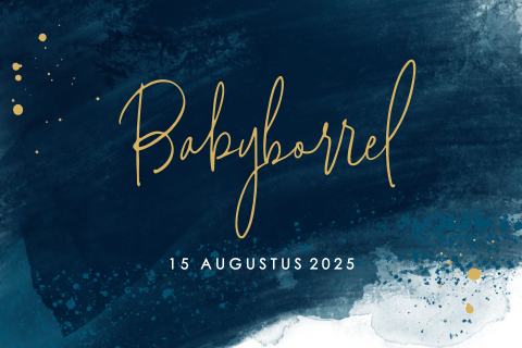 Babyborrel uitnodiging jongen met waterverf