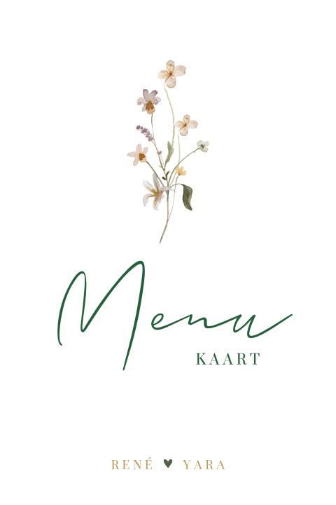 Menukaart met bloemen