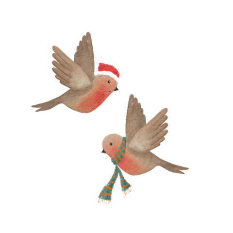 Sluitzegel kerst met lieve vogeltjes