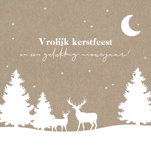 Vierkante zakelijke kerstkaart met wit silhouet