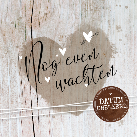 Change the date kaart met hart op houtlook en stempel
