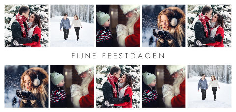 Originele kerstkaart met veel foto's en kerstboom