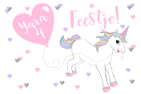 Lief kaartje kinderfeestje meisje