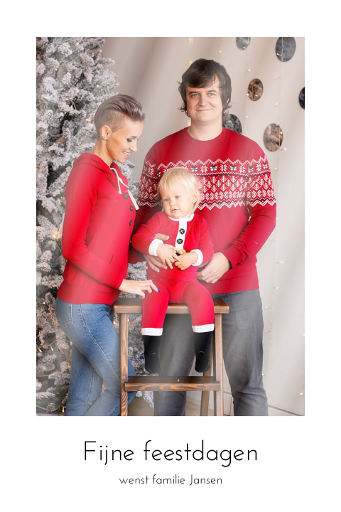 Eenvoudige kerstkaart in Polaroid-look met hoogglans foto