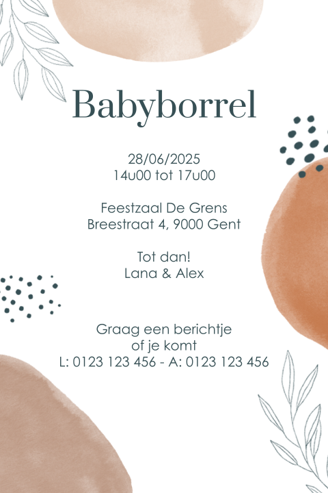 Babyborrelkaartje met abstracte elementen