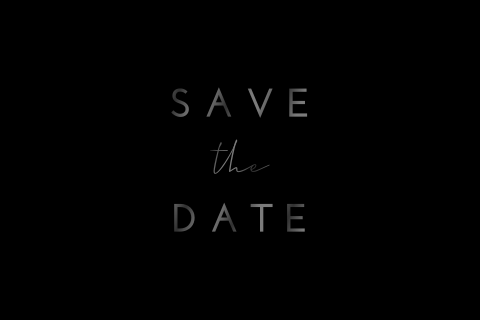 Save the Date kaart in zwart met hoogglans