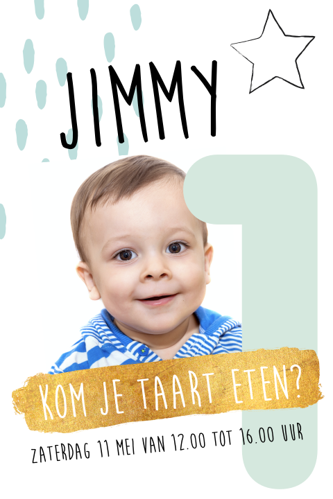 Trendy uitnodigingskaart met goudlook
