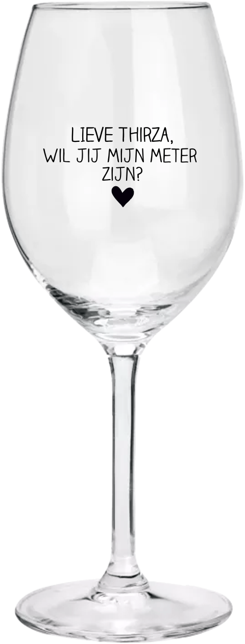 Wijnglas witte wijn voor een Meter met hartje