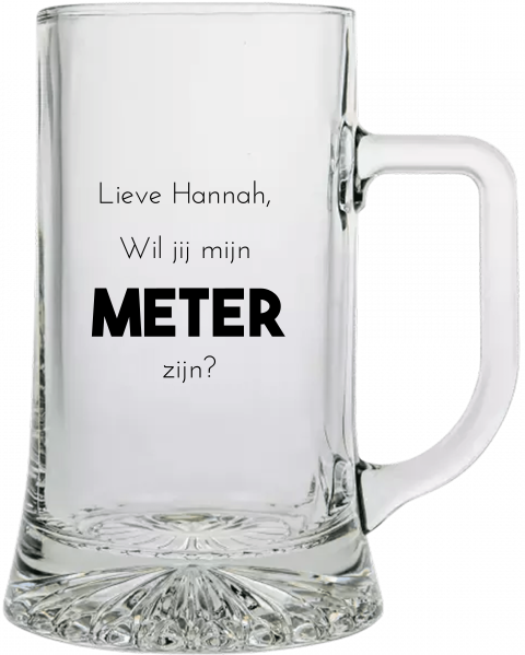 Bierpul voor Meter vragen met vrolijke letters