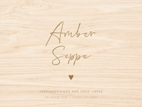 Houten bewaarkist met hart in bruin