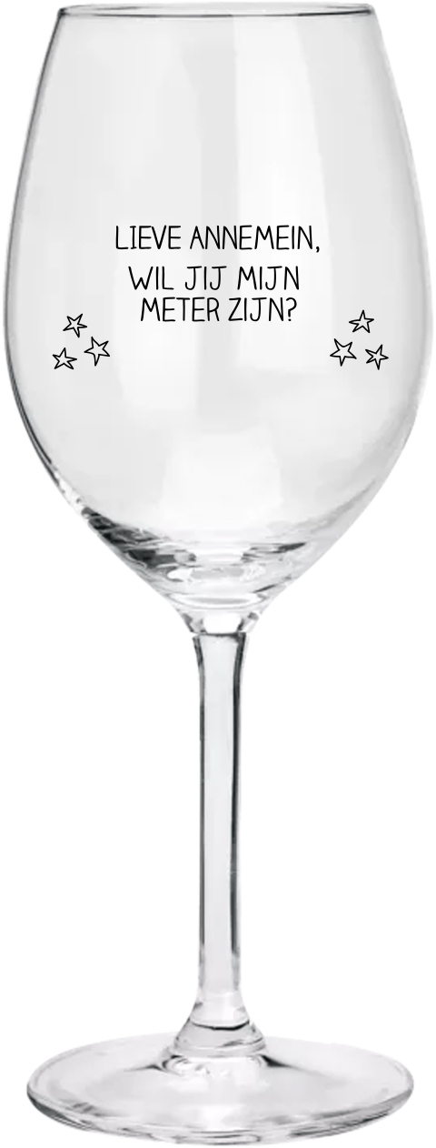 Wijnglas witte wijn voor een Meter met sterren