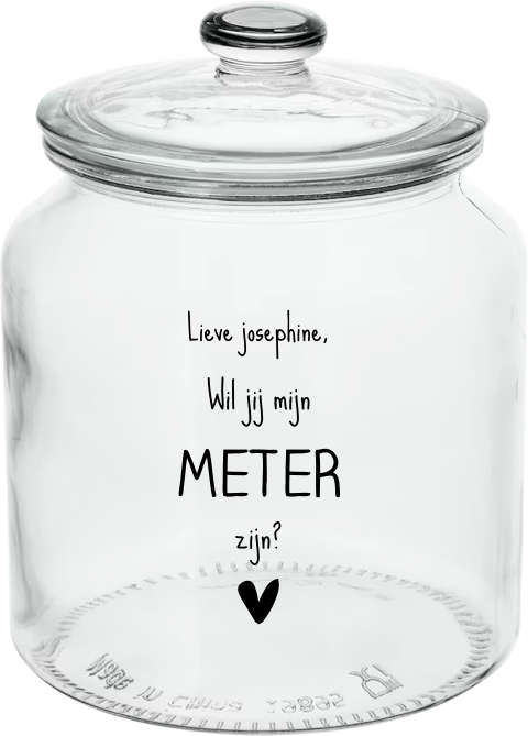Snoeppot Meter vragen met schattige hartje