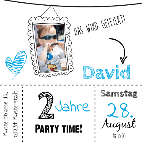 Verspielte Einladung Kindergeburtstag Junge