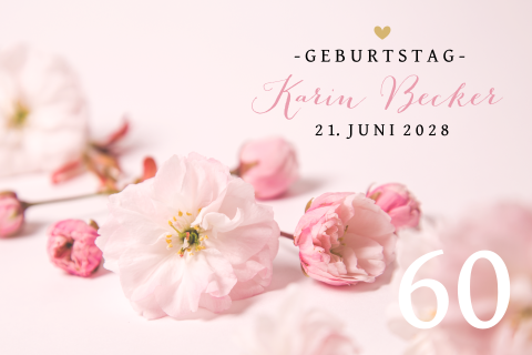 Wunderschöne Blumeneinladungskarte zum 60 Geburtstag