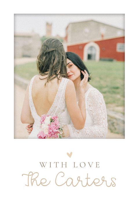 Elegante magnetische Dankeskarte zur Hochzeit