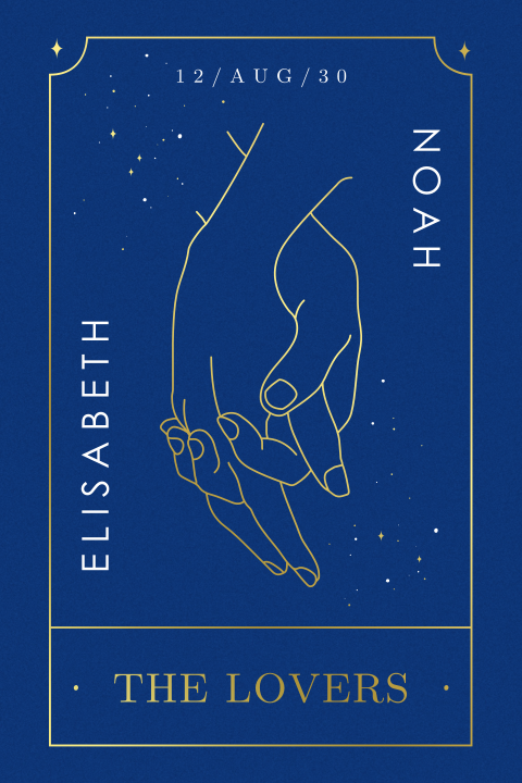 Tarot Hochzeitseinladung mit Goldfolie