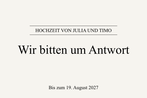 Antwortkarte zur Hochzeit Zeitungs-Look