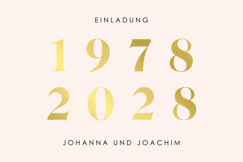 Feierliche Einladung zur Goldenen Hochzeit mit Jubiläums-Daten