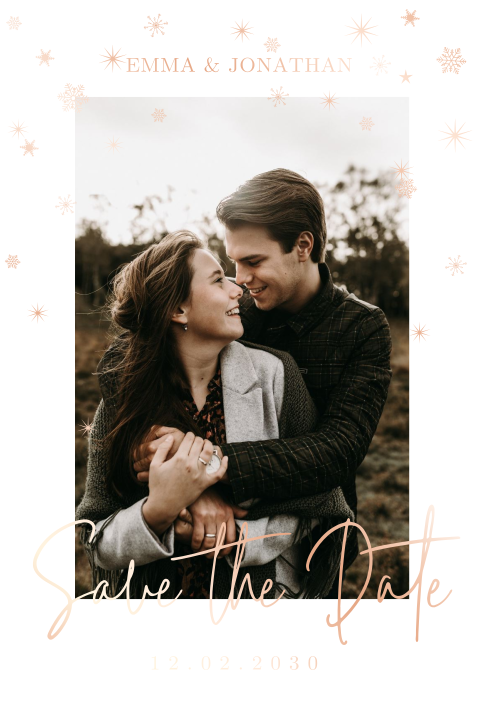 Save the Date - Weihnachtskarte mit Foto und Foliendruck