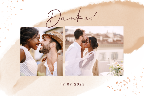 Dankeskarte in rosa Farben mit Foto