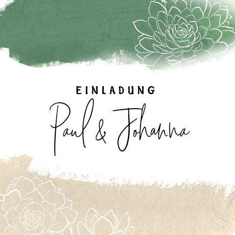 Schöne Silberhochzeitstskarte im Aquarellstil mit Blumen