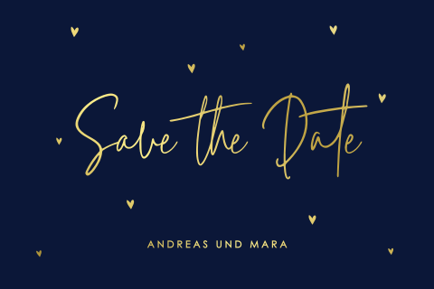 Elegante Karte mit Text Save the Date aus Foliendruck
