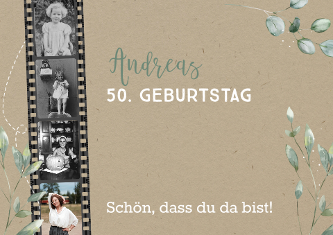Tischset Geburtstag mit Fotostreifen