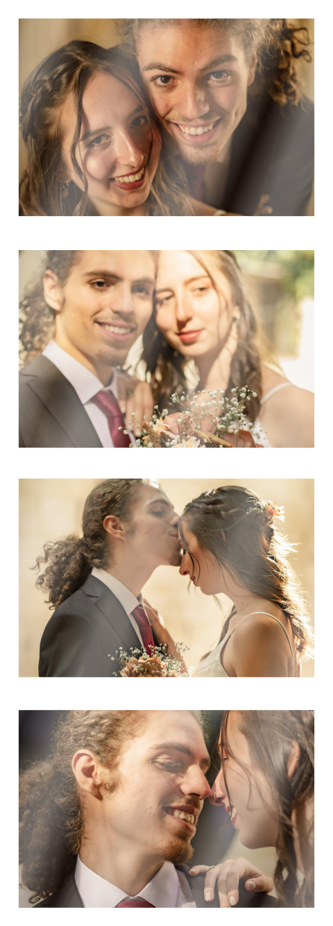 Fotostreifen Dankeskarten Hochzeit 4 Fotos | Set von 3 Stück