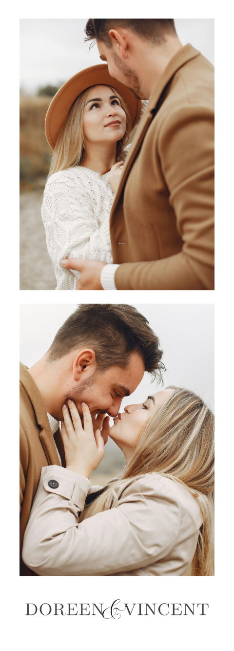 Fotostreifen mit weiteren Informationen zur stilvollen Hochzeitskarte | Set von 3 Stück