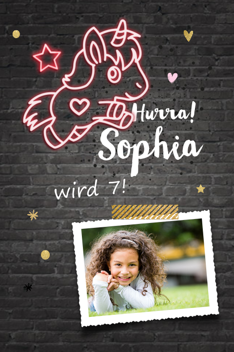 Unicorn-Einladung zum Kindergeburtstag