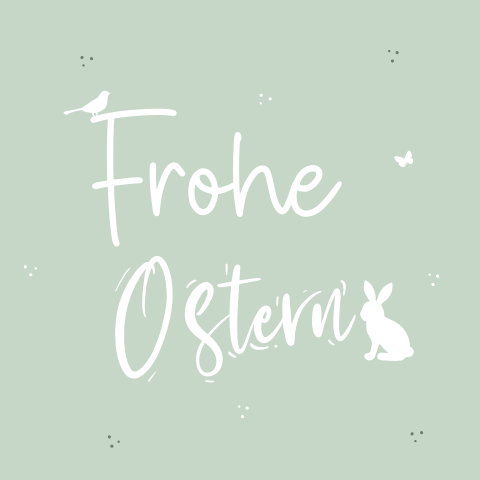 Türkis graue Osterkarte mit Text