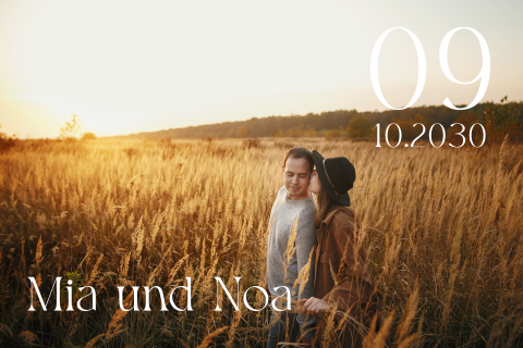 Schlichte Einladungskarte oder Save the Date Karte mit großem Foto