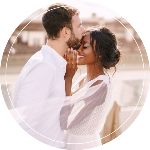 Runde Hochzeitseinladung mit Foto, selbst gestalten