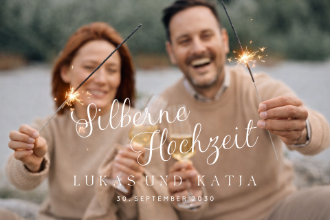 Einladung zur Silberhochzeit mit eigenen Fotos