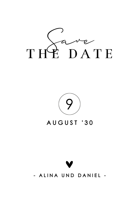 Save the date weiss herzchen