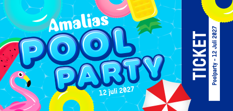Kindergeburtstagseinladung Pool Party in Ticket-Form