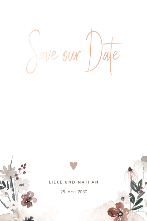 Minimalistische Save our Date-Karte mit runden Ecken