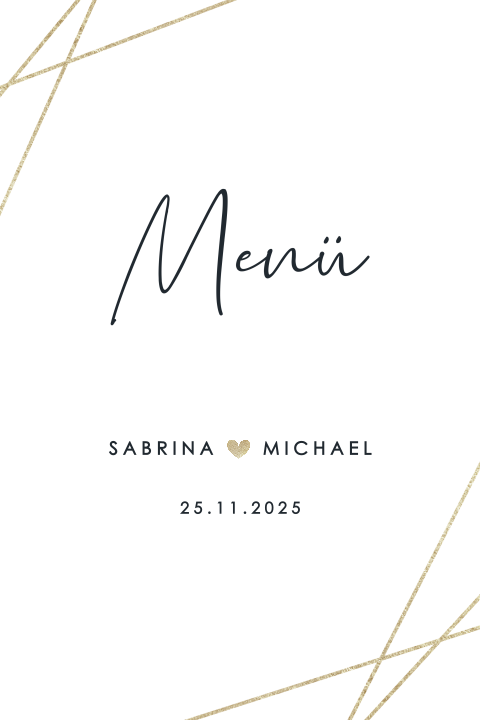 Schicke Menükarte mit Herz