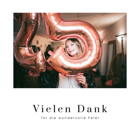 Danksagung Geburtstag selbst gestalten quadratisch