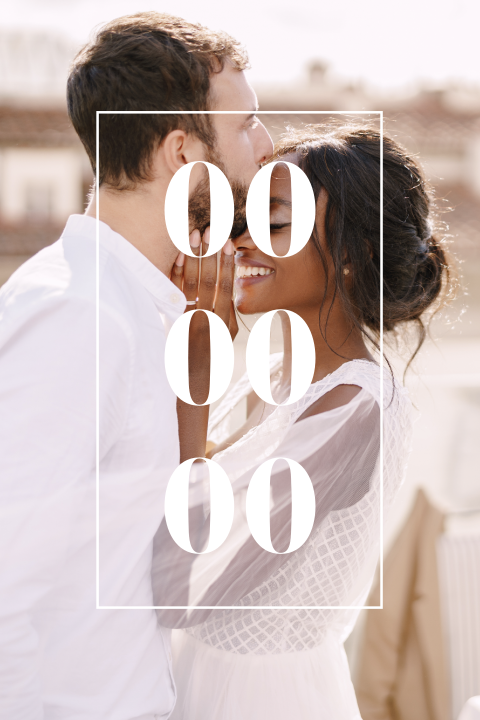 Hochzeitskarte abgerundeten Ecken, Foto und Datum, selbst gestalten