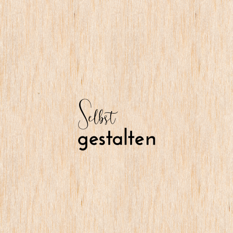 Echtes Holz Dankeskarte quadratisch einseitig