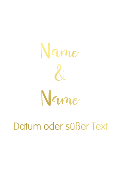 Foliendruck - Einfache Hochzeitskarte Hochformat