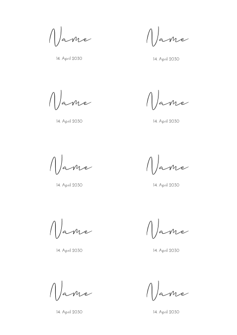 Namenskarten mit minimalistischem Design