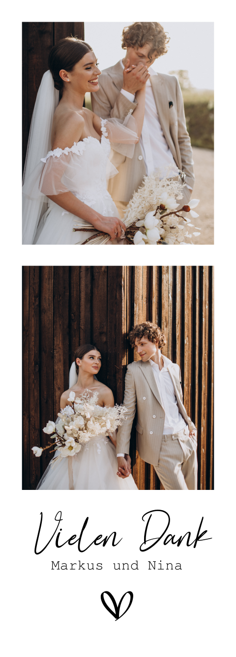 Magnetische Dankeskarte mit Fotos und Herz