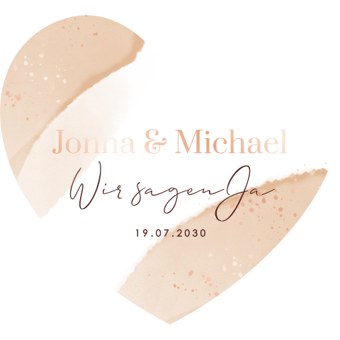 Romantische Hochzeitskarte in Herzform