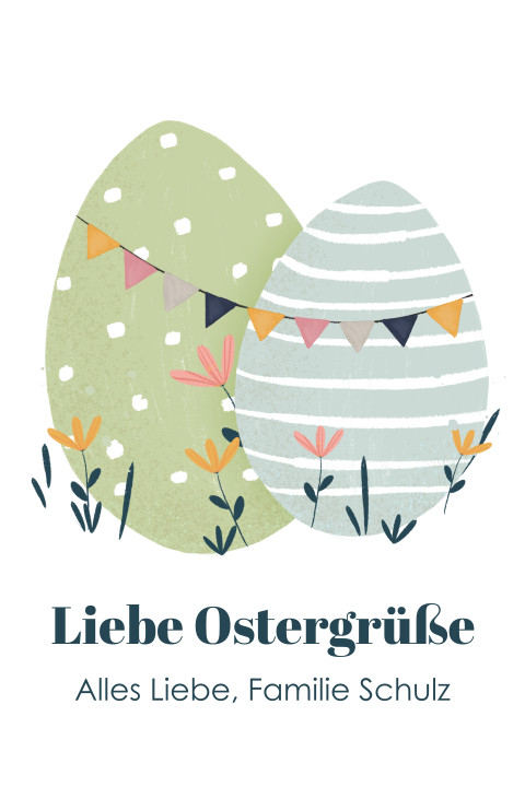 Süße Osterkarte mit Eiern